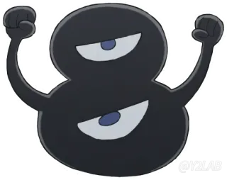 💪 @Y2LAB numéro 8, dessin animé, personnage, mascotte, yeux, animé, illustration telegram sticker