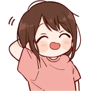 ☺️ anime girl, cute, cartoon, happy, girl, smiling, chibi telegram sticker