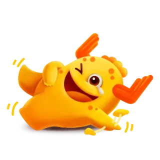 🤣 Cartone animato, Mostro, Arancione, Stravagante, Divertente, Carino telegram sticker