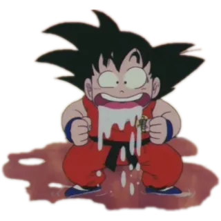 😛 Goku Dragon Ball anime, manga, cartoon, goku, dragon ball, food telegram sticker