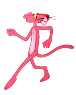 😁 Pink Panther Cartone animato, Rosa, Pantera, Camminare, Animazione telegram sticker