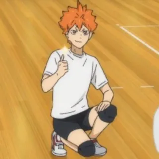 ☀️ Hinata Shoyo Haikyuu!! anime, manga, volleyball, sports, thumbs up telegram sticker