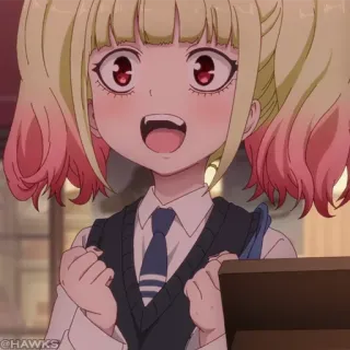 👻 Anime, Ragazza, Carina, Personaggio, Capelli Biondi, Occhi Rossi telegram sticker