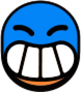 😄 อีโมจิ, การ์ตูน, สีหน้า, ใบหน้า, สีน้ำเงิน telegram sticker