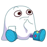 🤔 dessin animé, fantôme, triste, pensif telegram sticker