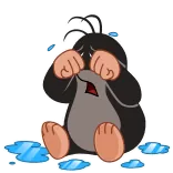 😭 Krtek mole, crying, sad, cartoon whatsapp sticker