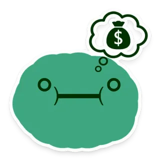💰 slime, dinheiro, sonho, desenho animado, verde, símbolo de dólar, financeiro, riqueza telegram sticker