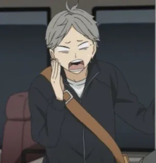 😔 Sugawara Koushi Haikyuu!! Anime, Haikyuu, Sugawara Koushi, Choqué, Dessin animé, Personnage telegram sticker