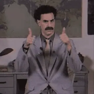 👍 Borat โบแรต, ยกนิ้วโป้ง, ตลก, ภาพยนตร์, ซาชา บารอน โคเฮน telegram sticker