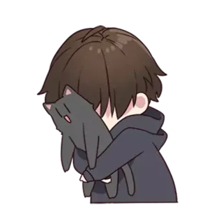 😚 anime, boy, cat, cute, sticker, kawaii telegram sticker