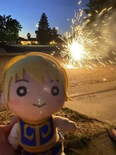 🕷️ doll, fireworks, sparkler, celebration, fun telegram sticker