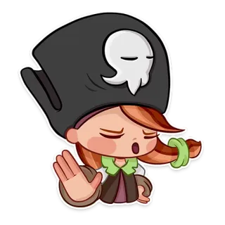 ✋ Pirat, Cartoon, Figur, Piratenhut, Cartoonfigur, Stopp Geste whatsapp sticker