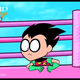 😳 Robin Teen Titans Go! cartone animato, supereroe, adolescente, DC Comics, animato telegram sticker