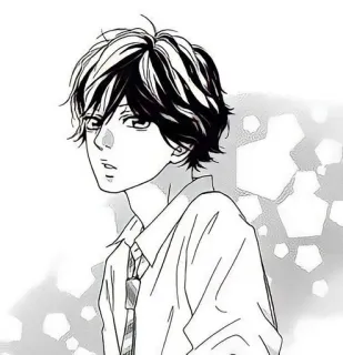 😟 anime, manga, boy, illustration, drawing, portrait telegram sticker