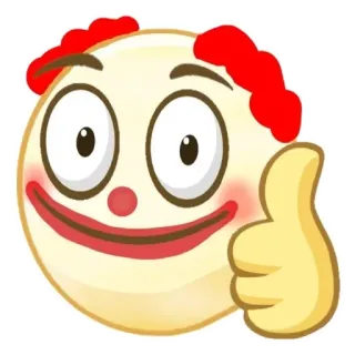 🤡 clown, emoji, funny, thumbs up, positive telegram sticker