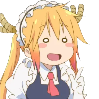 😀 Tohru Miss Kobayashi's Dragon Maid Anime, Dragon, Servante, Tohru, Miss Kobayashi's Dragon Maid, Dessin animé, Personnage whatsapp sticker
