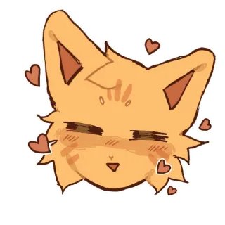 🥰 кот, милый, мультфильм, сердечки, любовь telegram sticker