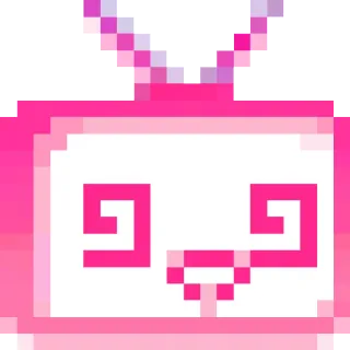 😵 cute, pixel art, cartoon, pink, tv telegram sticker