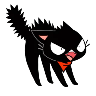 😤 แมว, แมวดำ, โกรธ, ฮาโลวีน, สัตว์เลี้ยง telegram sticker