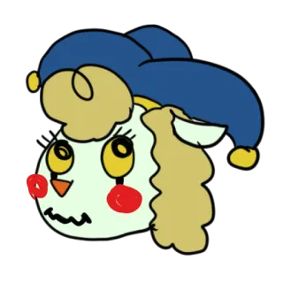 😳 мультфильм, шут, клоун, персонаж, талисман, кукла telegram sticker