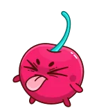 😝 ceri, kartun, buah, lidah, marah telegram sticker