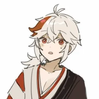 😯 Kaedehara Kazuha Genshin Impact 动漫, 角色, 同人, 原神, 枫原万叶 telegram sticker