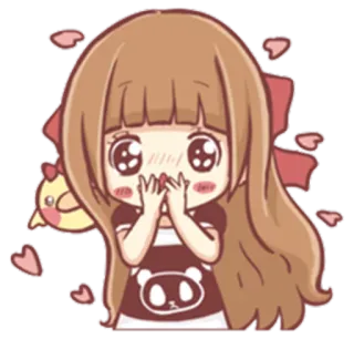 😍 귀여운, 애니메이션, 소녀, 카와이, 만화 telegram sticker
