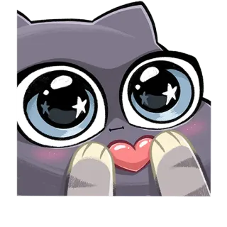 🥰 고양이, 귀여운, 하트, 눈, 스티커 telegram sticker