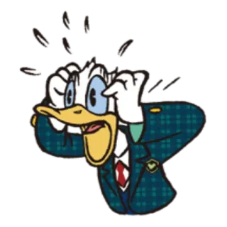 😨 Donald Duck donald duck, personnage de dessin animé, disney, en colère, inquiet, choqué telegram sticker