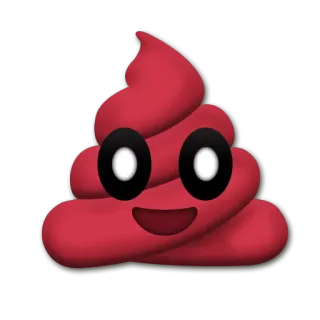 💩 emoji, poop, red telegram sticker