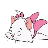 😴 Marie The Aristocats gato, gatinho, desenho animado, animal, fofo, dormindo, Marie, Aristogatas telegram sticker