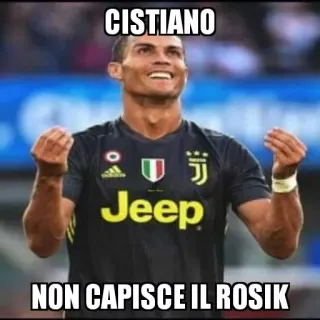 🤚 Cristiano Ronaldo CISTIANO
NON CAPISCE IL ROSIK calcio, calcio, meme, sport, Cristiano Ronaldo telegram sticker