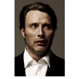 😨 Mads Mikkelsen 俳優, 男, 真剣, ポートレート telegram sticker