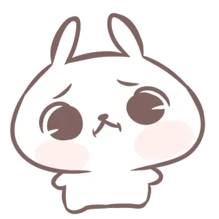 😕 coelho, coelho, fofo, kawaii, animal, desenho animado telegram sticker