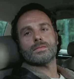 😐 Rick Grimes The Walking Dead rick grimes, the walking dead, smutny, AMC, serial telegram sticker