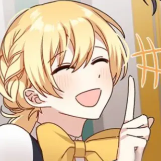 🥡 Anime, Desenho animado, Menino, Loiro, Feliz, Sorriso telegram sticker