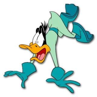 😱 Daffy Duck daffy duck, dibujos animados, looney tunes, personaje, animación whatsapp sticker