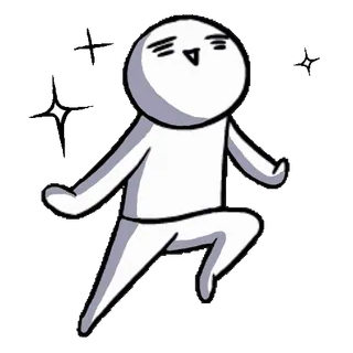🏃‍♂️ мультик, человечек, персонаж, танцы, блеск whatsapp sticker