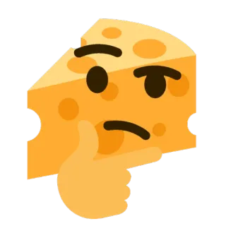 💭 сыр, думаю, эмодзи, вопрос, еда, мультфильм telegram sticker