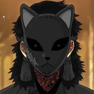 🖤 Urokodaki Sakonji Demon Slayer Урокодаки Саконджи, Истребитель демонов, маска, аниме, персонаж telegram sticker