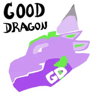 ❤️ GOOD DRAGON 龙, 好, 动物, 紫色, 数字艺术 whatsapp sticker