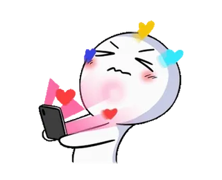 📲 стикер, эмодзи, мультфильм, любовь, сердце, телефон telegram sticker