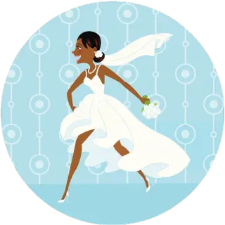 🏃‍♀ mariée, mariage, robe, célébration, mariage, femme, illustration, joyeux telegram sticker