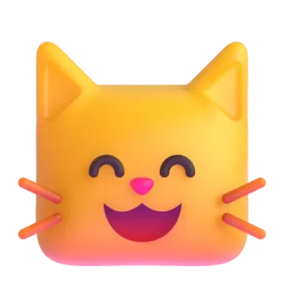 😸 แมว, อีโมจิ, มีความสุข, สีส้ม telegram sticker