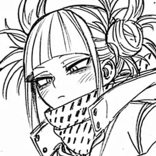 ❔ Himiko Toga My Hero Academia 애니메이션, 만화, 토가 히미코, 나의 히어로 아카데미아, 빌런, 귀여운, 팬아트, 토가, 교복 telegram sticker