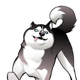 🤡 chó, husky, dễ thương, động vật, hoạt hình, thú cưng telegram sticker