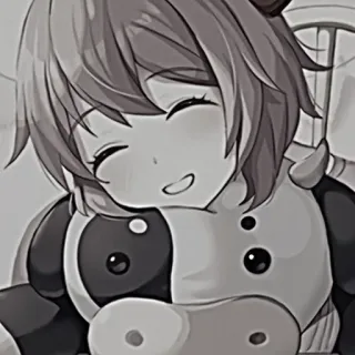 🍓 anime girl, kawaii, cartoon, cute, cow plush telegram sticker
