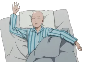 💤 Saitama One-Punch Man anime, dormindo, cansado, Saitama, One-Punch Man, preguiçoso telegram sticker