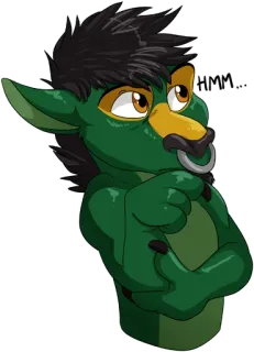 🤔 HMM... фурри, животное, антропоморфный, олень, хмм, задумчивый whatsapp sticker