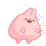 🕺 konijn, konijntje, schattig, cartoon, roze, personage, sterren telegram sticker